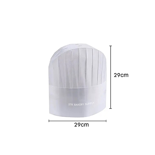 DISPOSABLE CHEF'S HAT ROUND TOP 29x29CM (BIG) 5PCS (1 x 2)