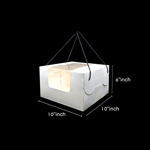 CAKE BOX WITH WINDOW WITH HANDLE STRING (8&quot;CAKE) (CB R-0030)WS