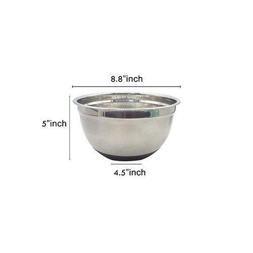 MIXING STEEL BOWL WITH SILICON BASE (NON-SLIP) 22CM 9921 (1 x 80)