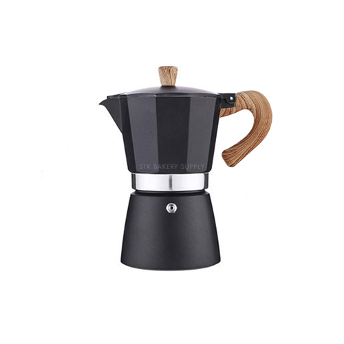 COFFEE MOKA POT 300ML  (BLACK/STEEL) 