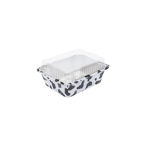 ALUMINIUM CUP - COW DESIGN SQUARE WITH LID (1055)SS-4006(115*140)X(83*108)X46MM 5PCS (1x40)